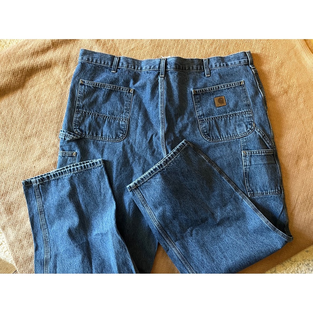 Carhartt B13-DPS Original Dungaree Fit Men 44x30 Dark Stone Work Jeans Denim